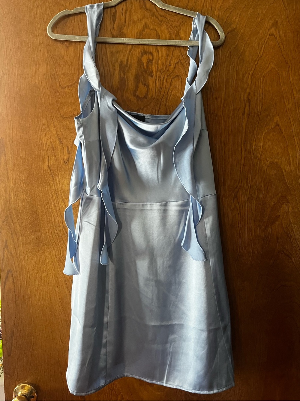 Forever 21 Light Blue Ruffle Strap Dress